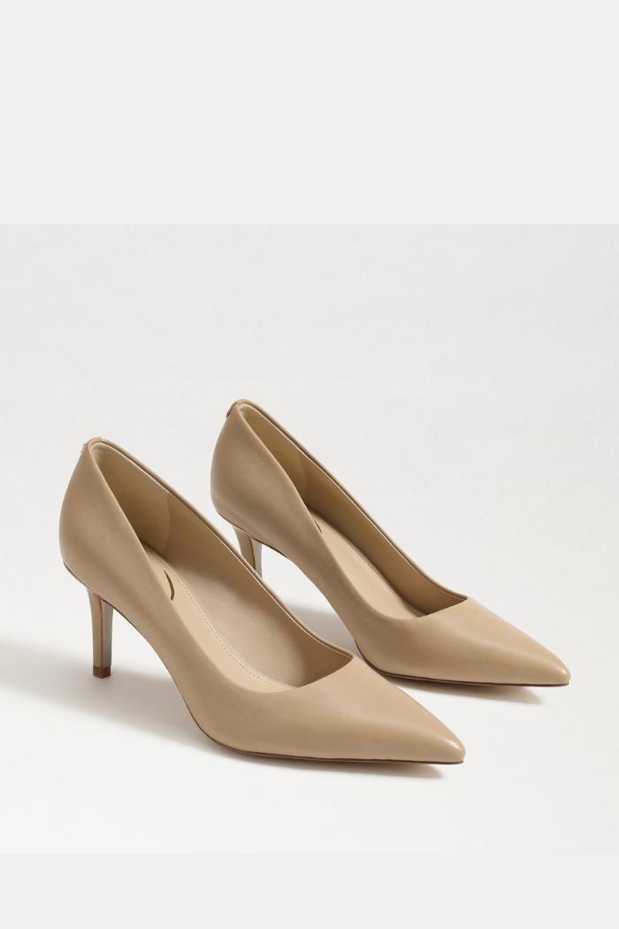 Vienna Pointed Toe Heel - Beige Leather Product Image