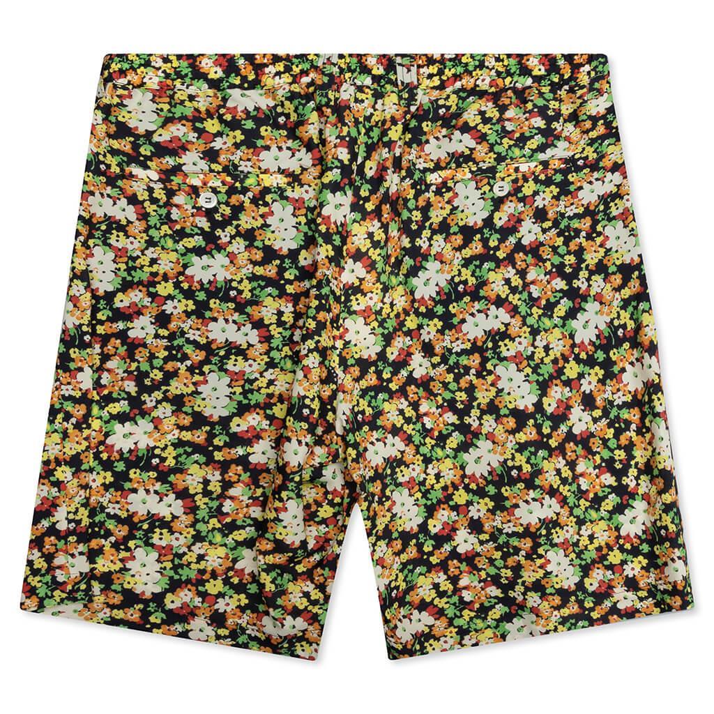 Flower Shorts - Black Floral Shorts Male Product Image