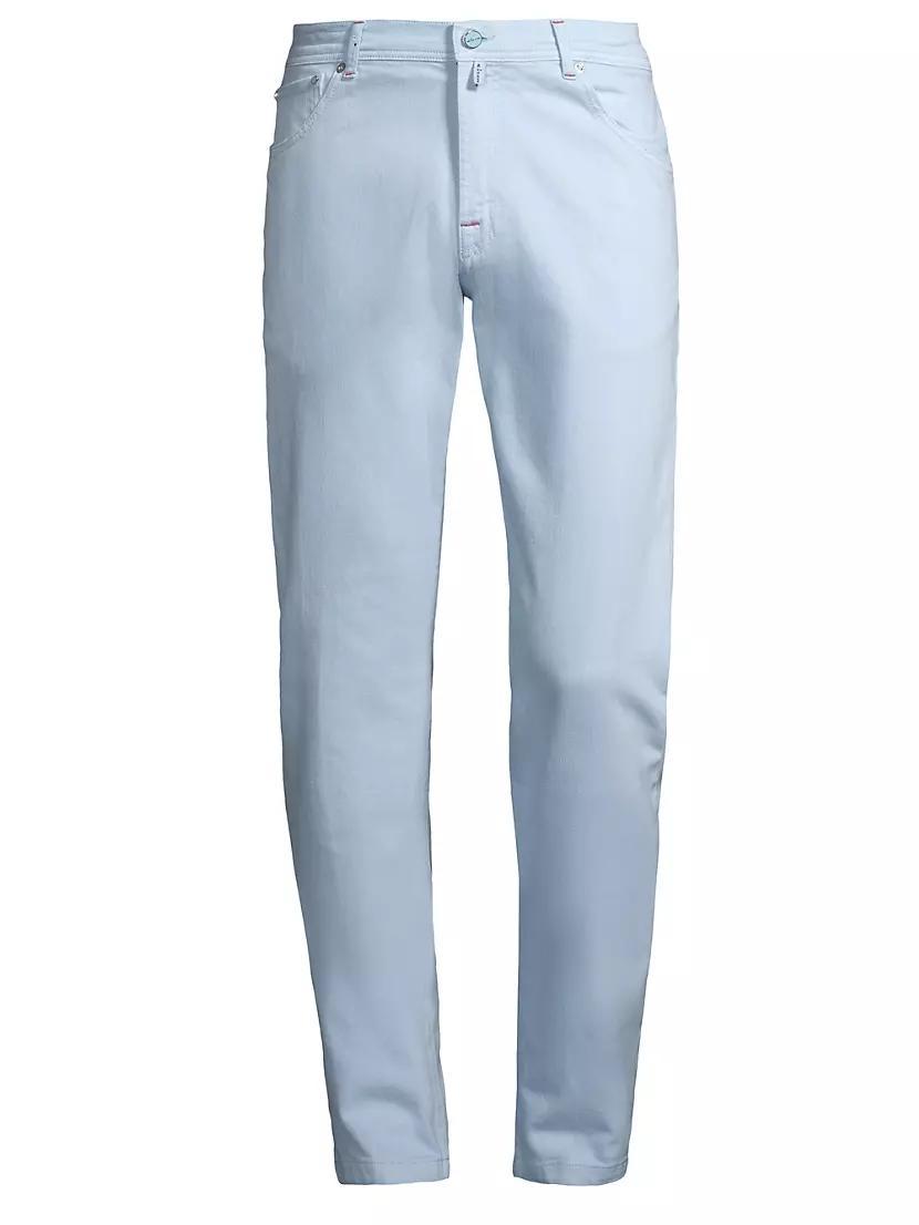 Mens Stretch Cotton Mid-Rise Straight-Leg Pants Product Image