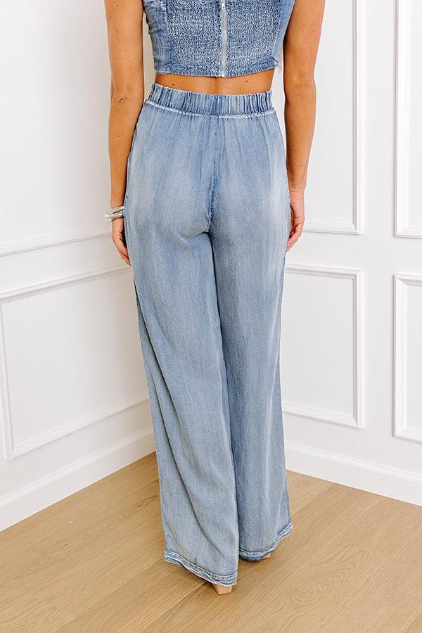 Downtown Dallas High Waist Chambray Pants Product Image