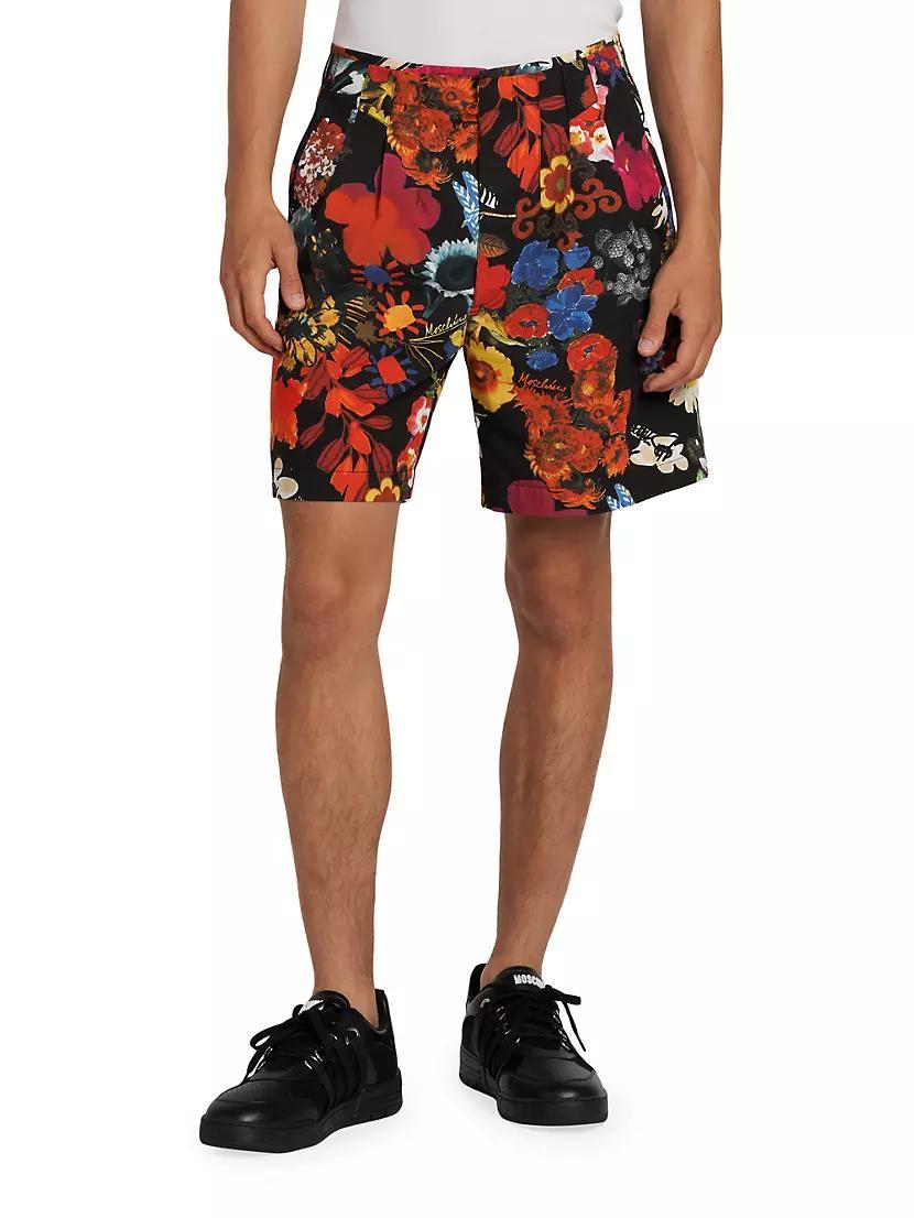 Pleated Floral Shorts Product Image