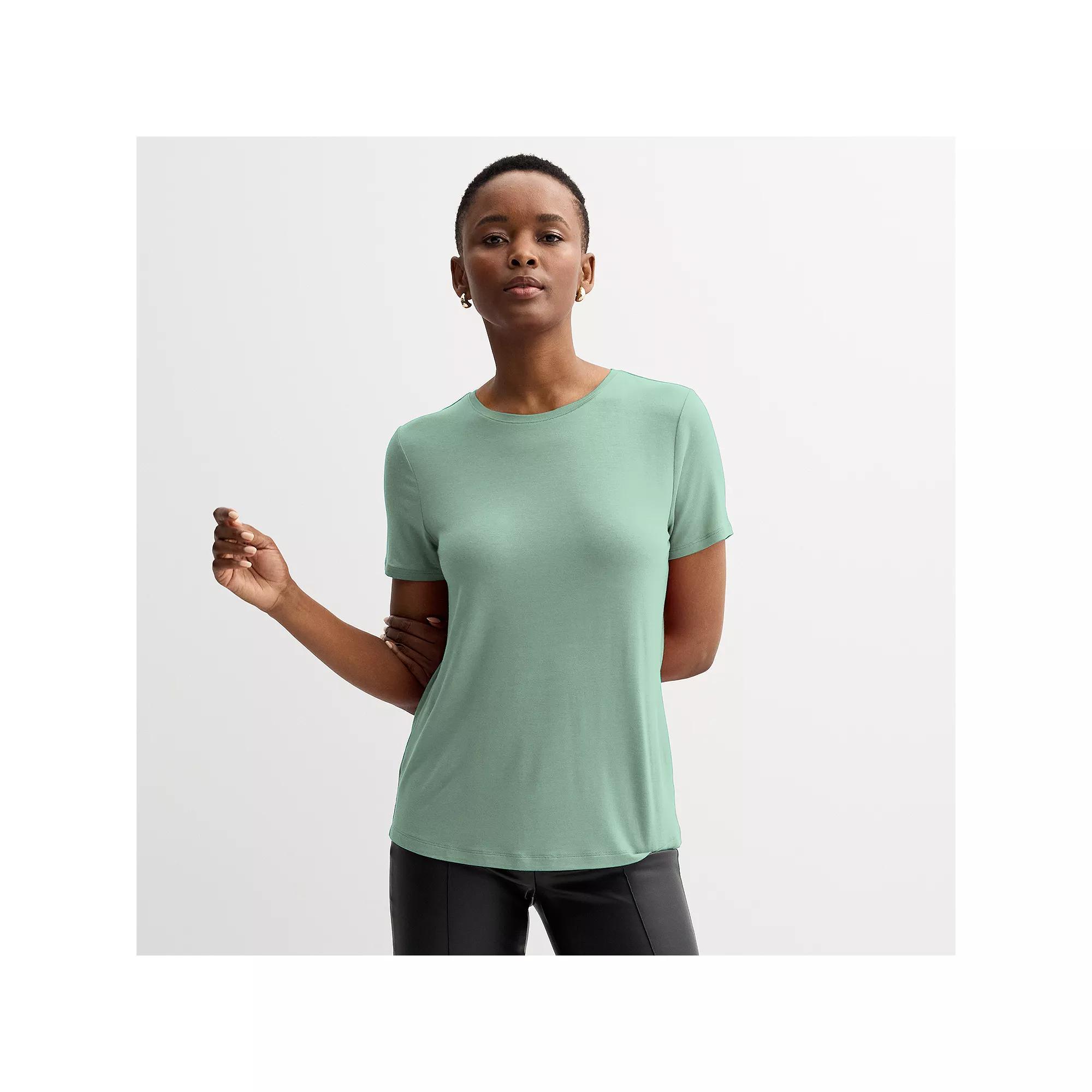 Women's Nine West Essential Crewneck Tee, Size: XXL, Hanover Blue Product Image