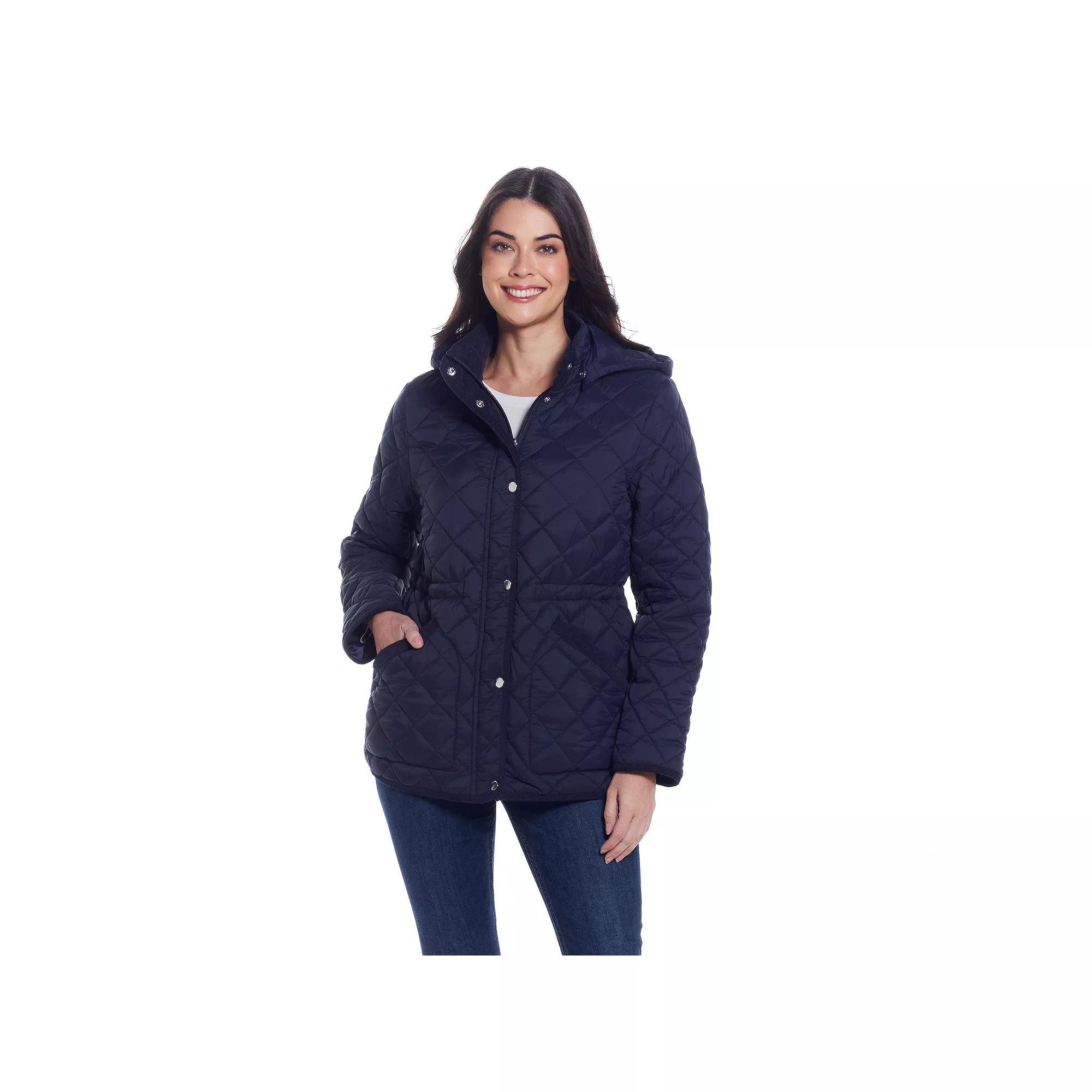 Women's Weathercast Corduroy Trimmed Quilted Anorak Jacket,  Product Image
