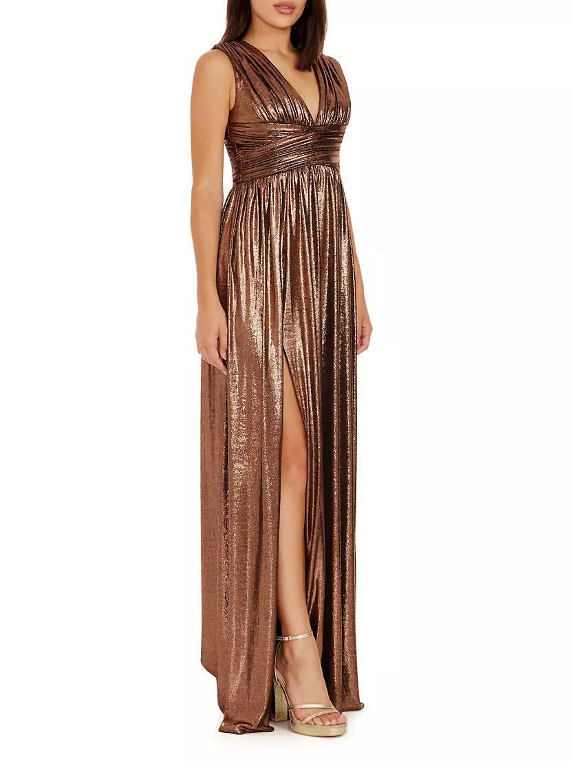 Jaclyn Metallic Foil Jersey Gown Product Image