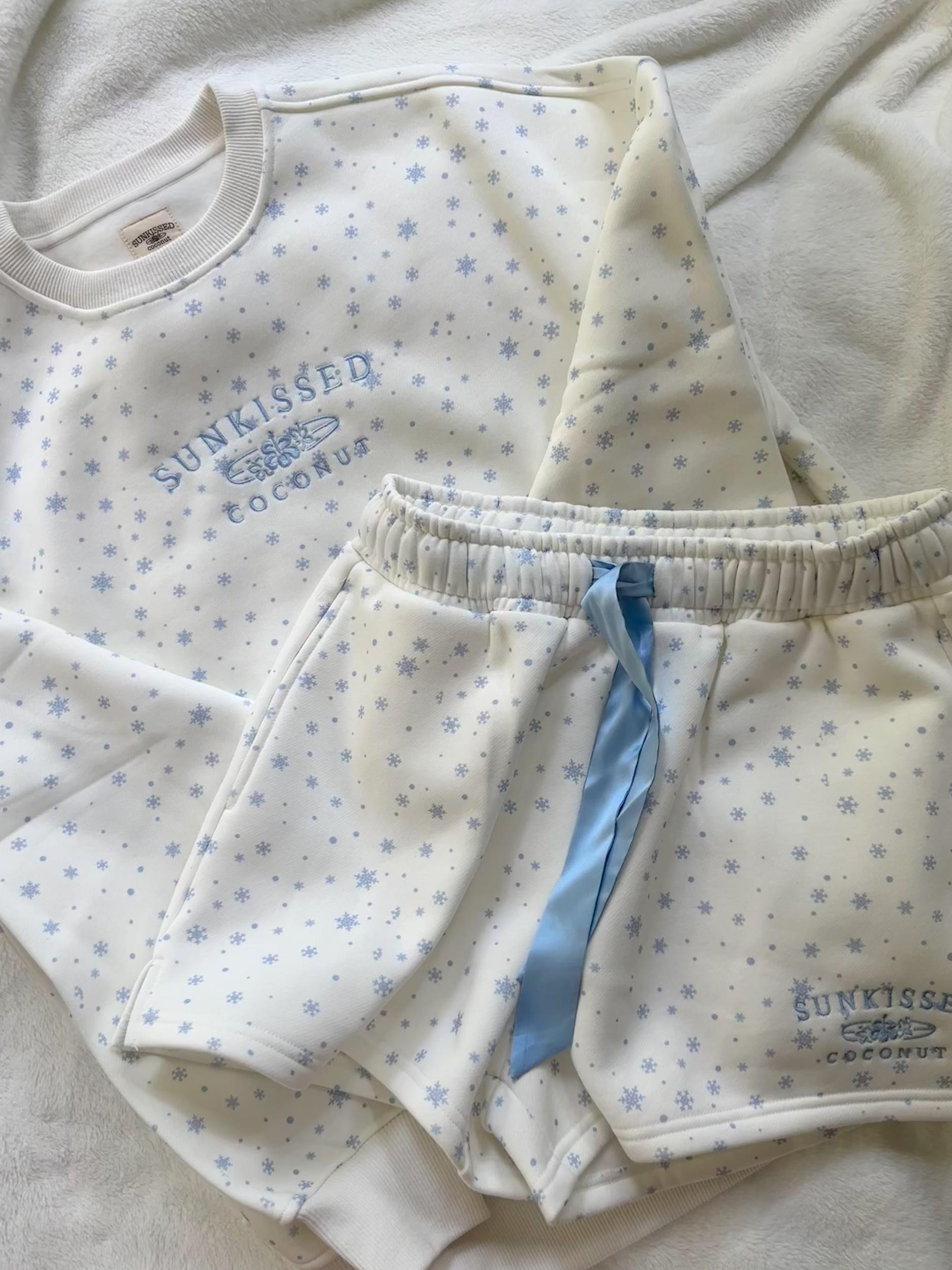 Snowflake Sunkissedcoconut Embroider Sweatshirt Product Image