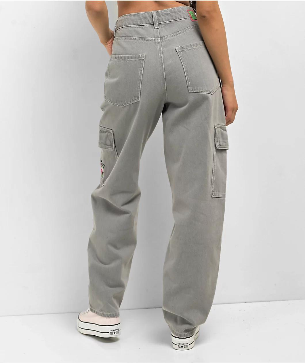 Empyre Tori Porkchop Pocket Grey Cargo Skate Jeans Product Image