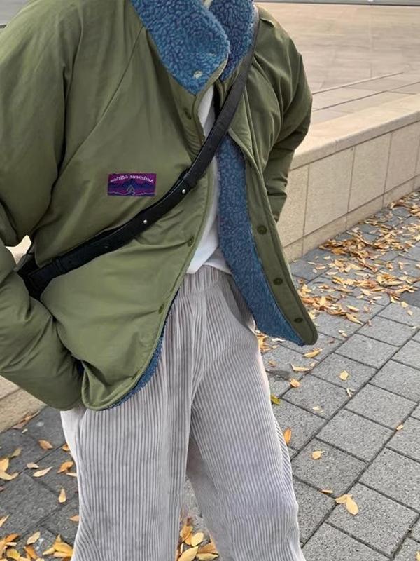 Reversible Contrast Color Lambswool Jacket Product Image