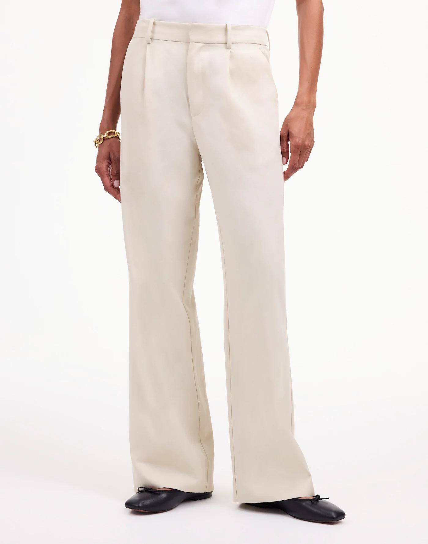 Slouchy Straight Pants in Drapey Twill Product Image