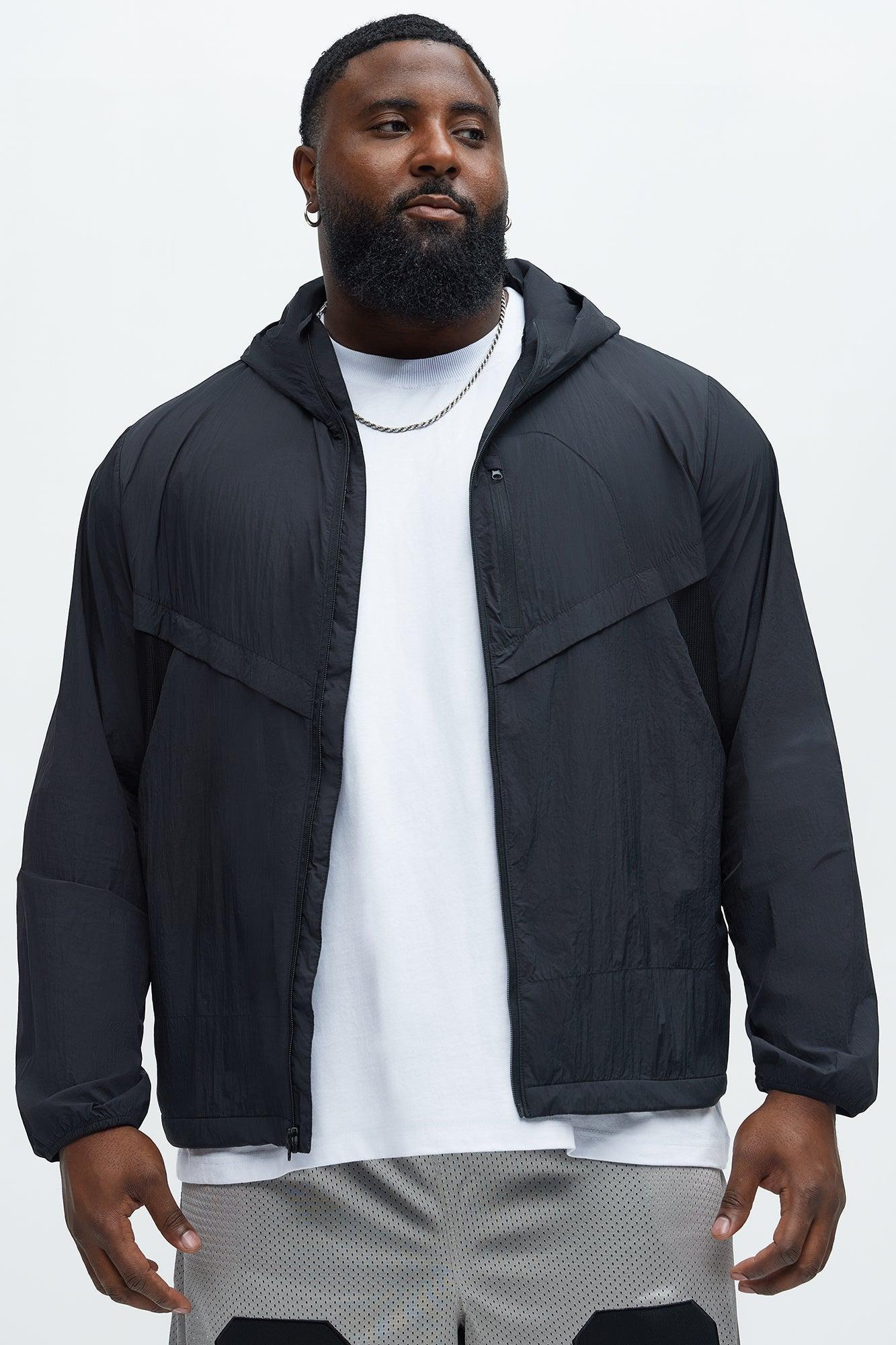 Mesh Panel Nylon Jacket - Black Product Image