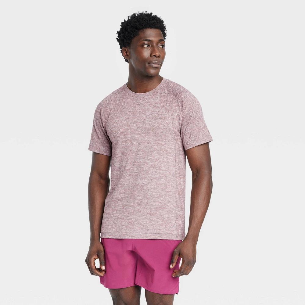 Mens Short Sleeve Seamless T-Shirt - All In Motion Light Mauve Product Image