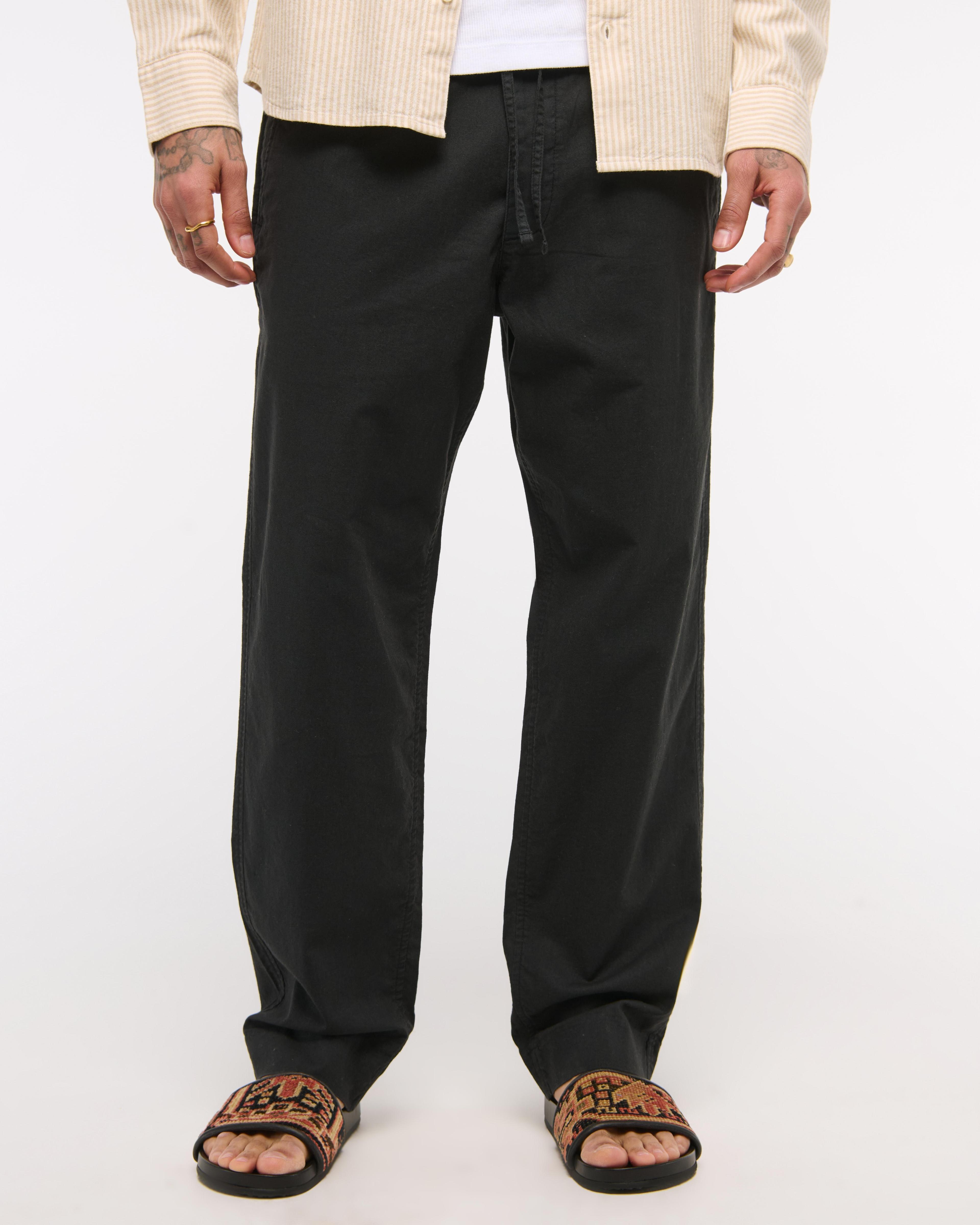 Loose Linen-Blend Pull-On Pant Product Image