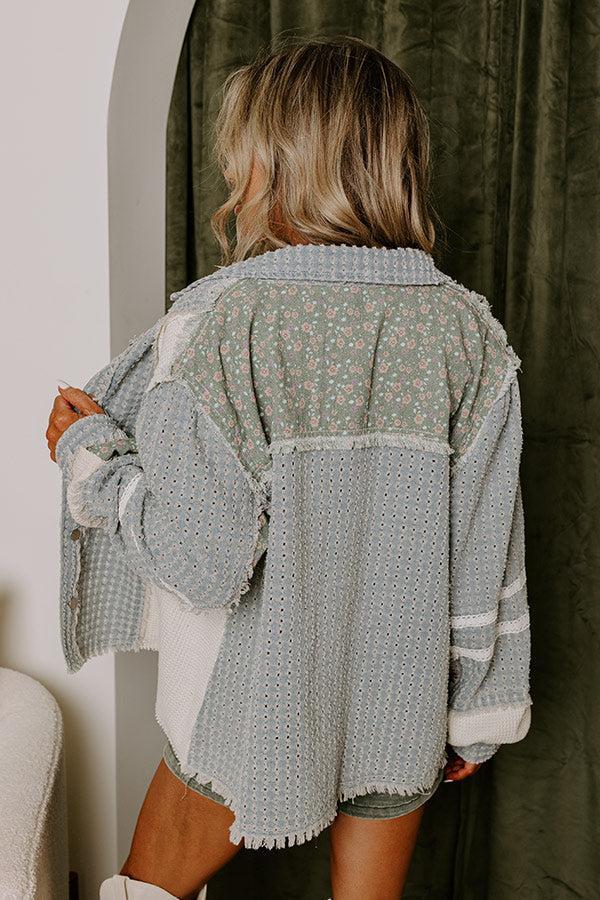 Casual Moment Perforated Denim Jacket Product Image