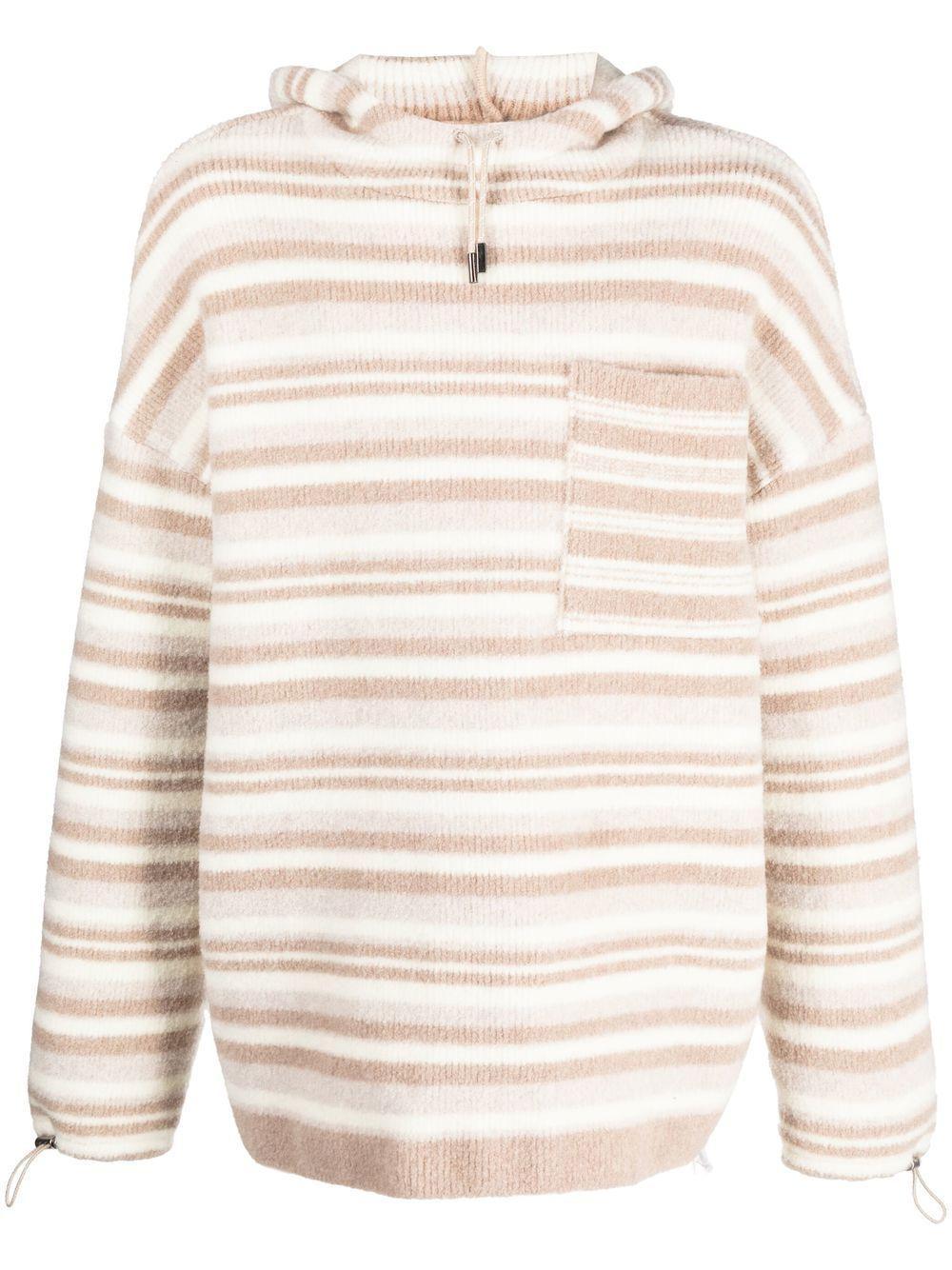 JACQUEMUS Striped-pattern Oversized Knitted Hoodie In Multi Product Image