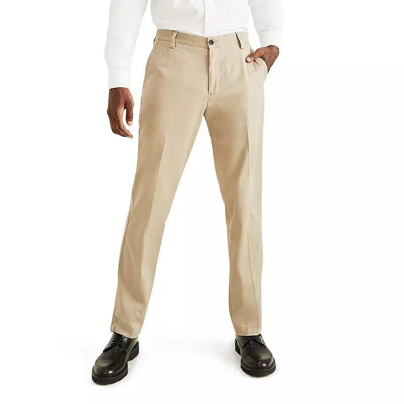 Mens Dockers Stretch Easy Khaki Straight-Fit Flat-Front Pants Grey Heather Product Image