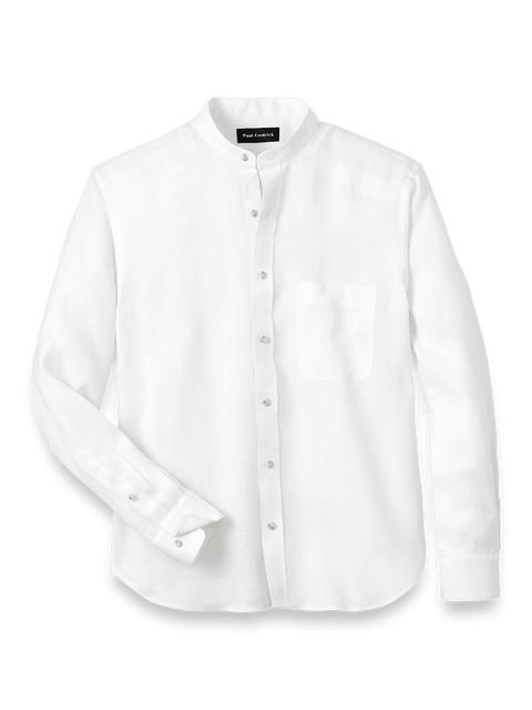 Linen Solid Casual Shirt - White Product Image