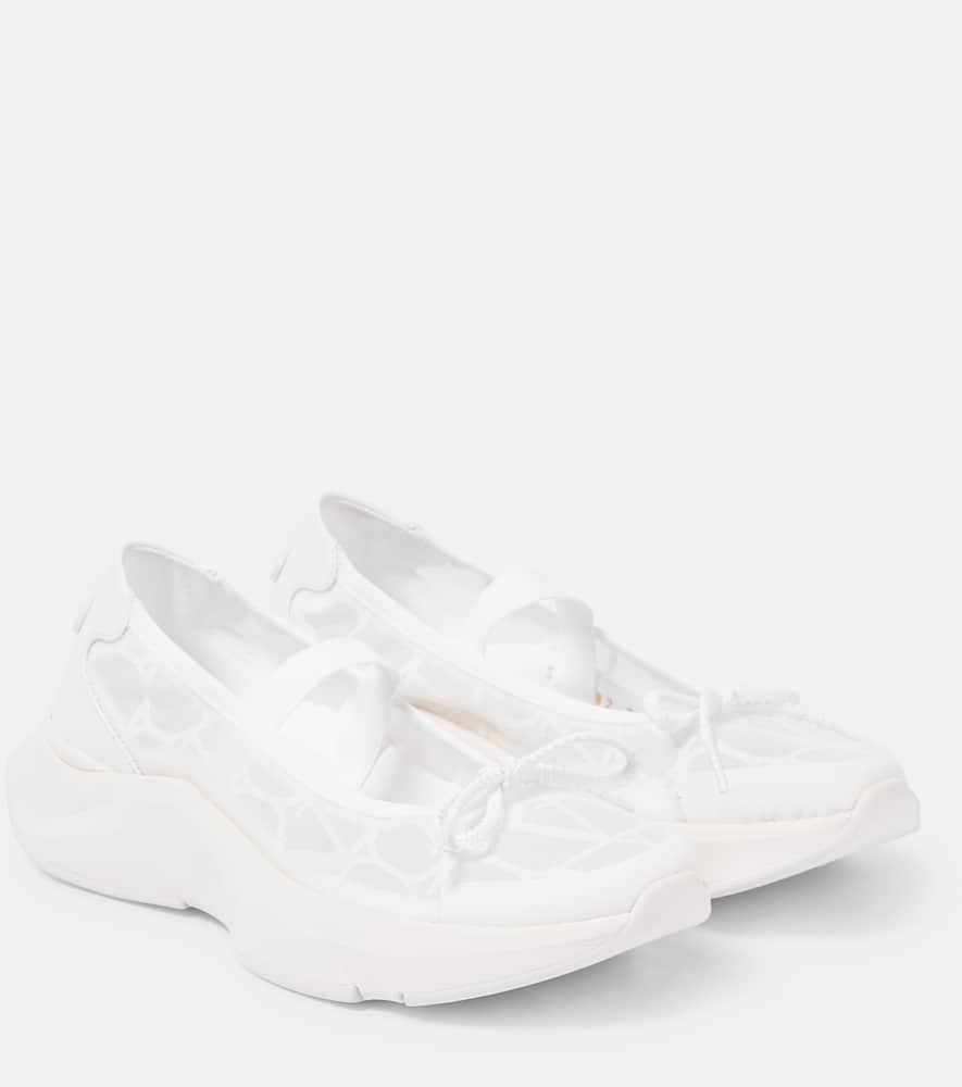 VALENTINO GARAVANI True Actress Ballet Flats In Trasparente-bianco/bianco/bianco Product Image