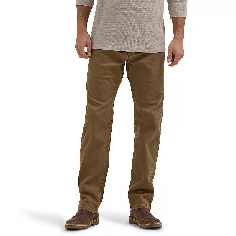 Men's Wrangler Peak Comfort Regular Fit Twill Pants, Size: 36X30, Brown Product Image