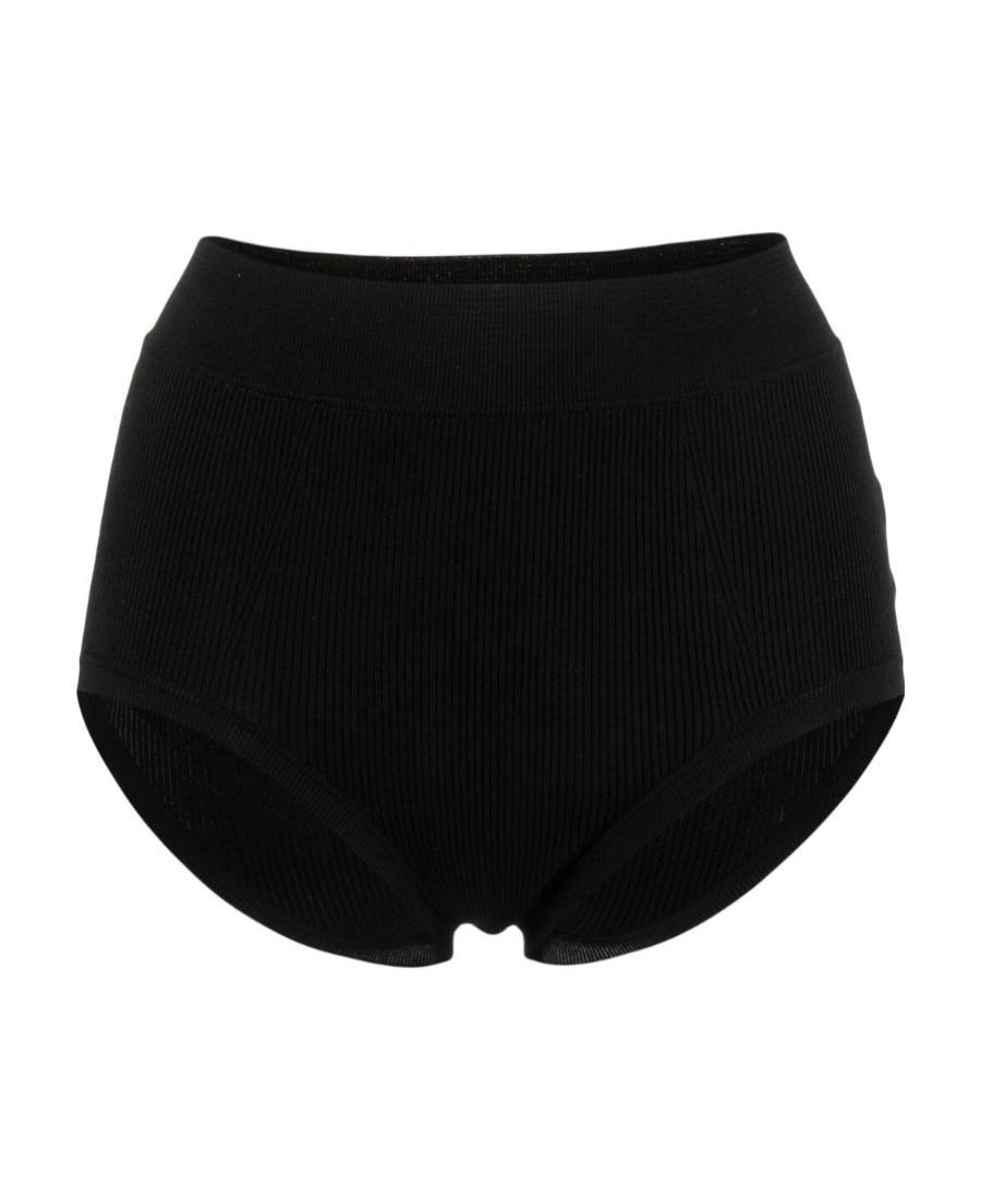 JIL SANDER Ribbed High-waist Briefs In Black Product Image