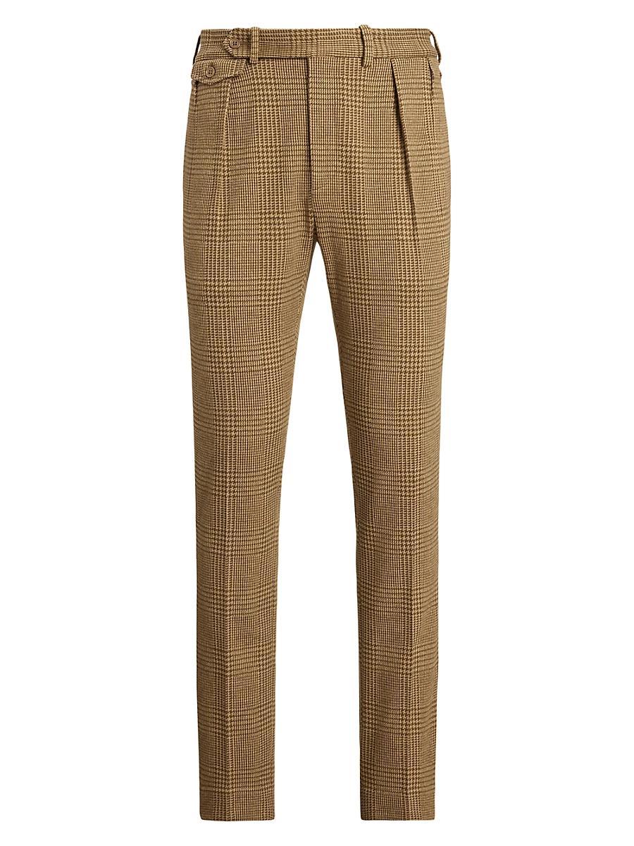 Mens Hand-Tailored Plaid Jersey Suit Trousers Product Image