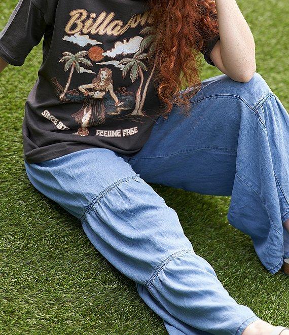 Stevie by Steve Madden Chambray Wide Leg Full Length Pants Product Image