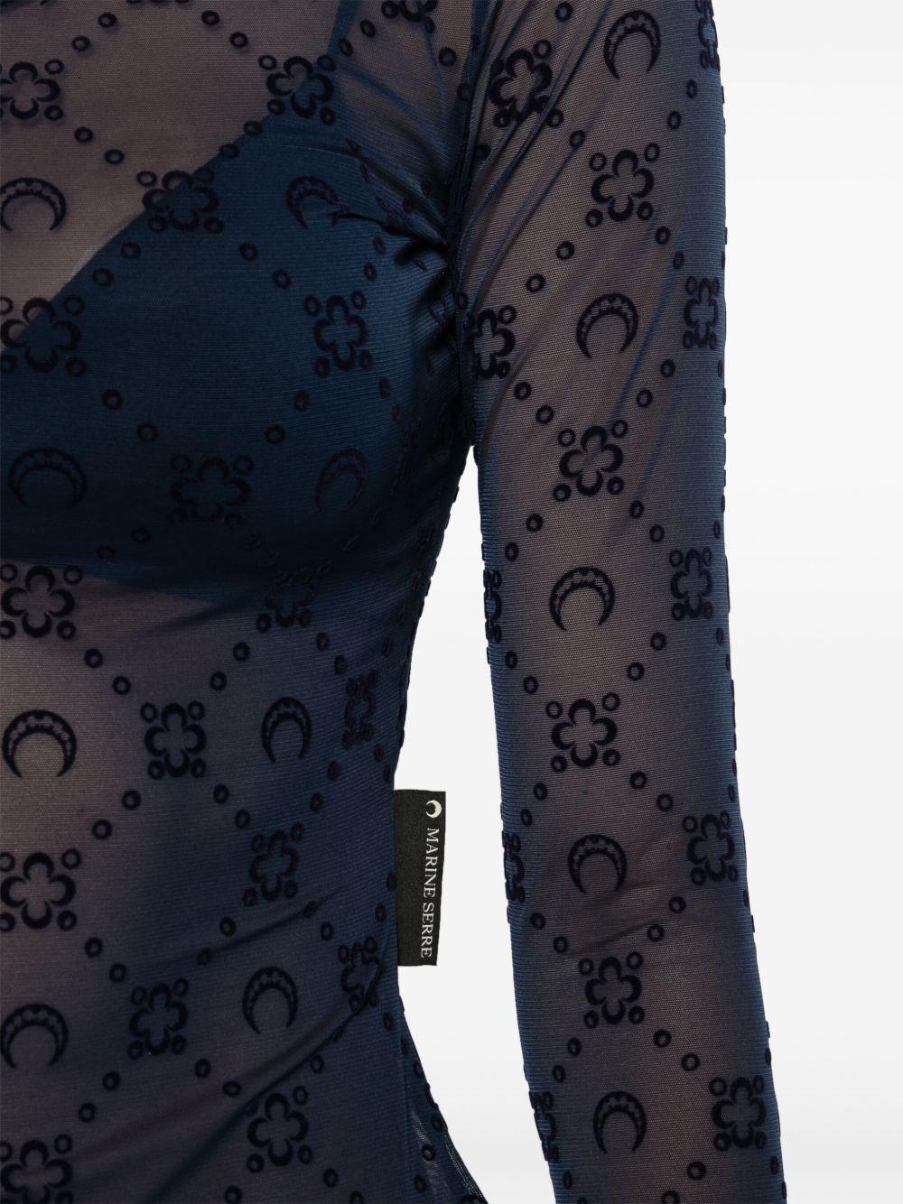 Moonogram mesh longsleeved top Product Image