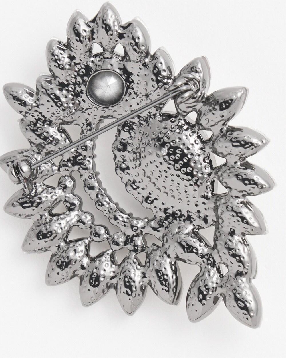 Rhinestone Hematite Brooch Product Image