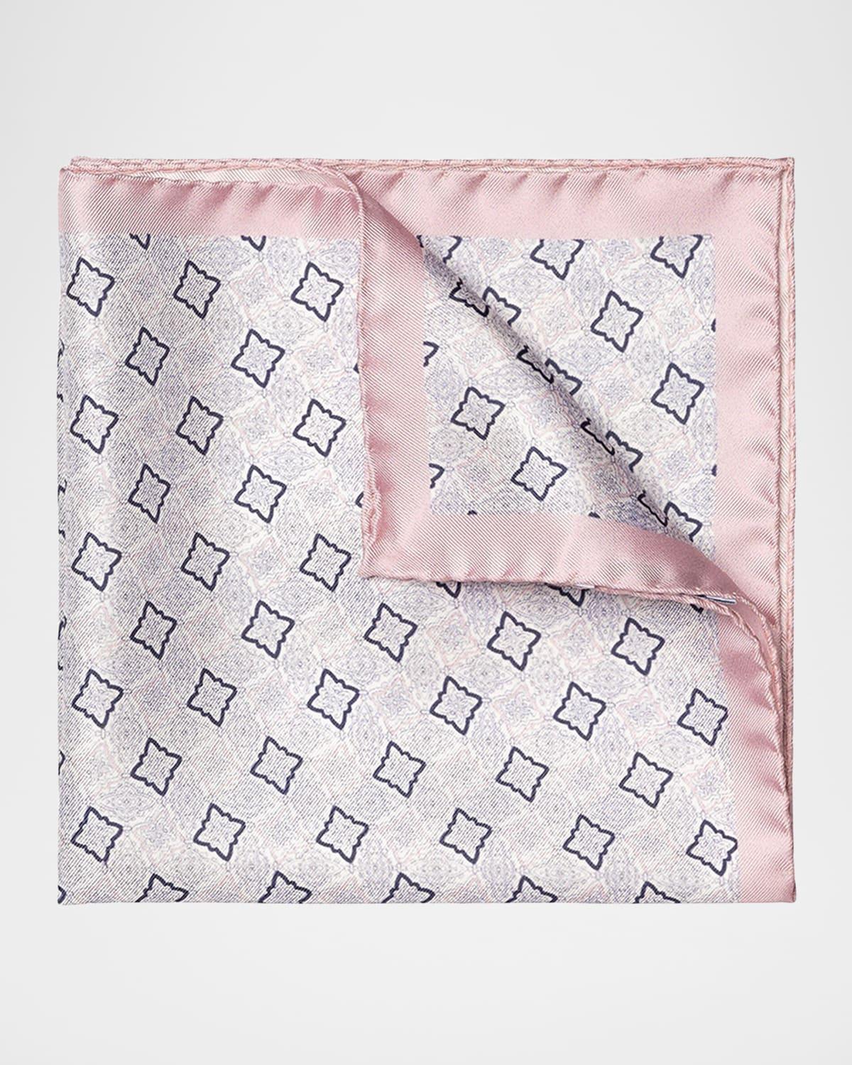 Men's Geometric Silk Pocket Square Product Image