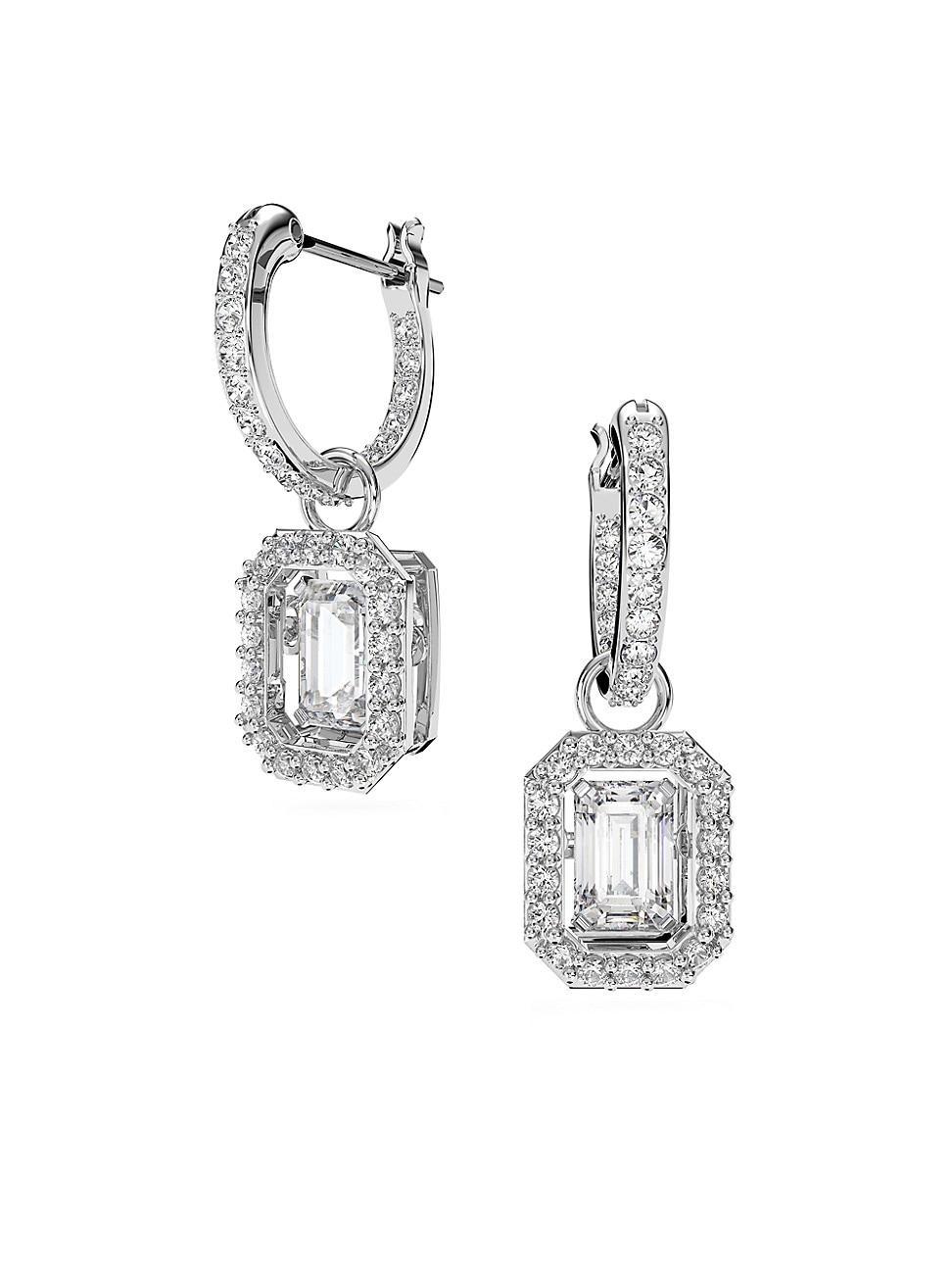 Swarovski Millenia Octagon Cut Crystal Hoop Drop Earrings Product Image