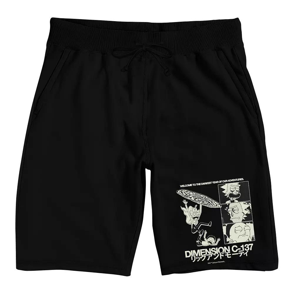 Men's Rick And Morty Pajama Shorts, Size: Small, Black Product Image