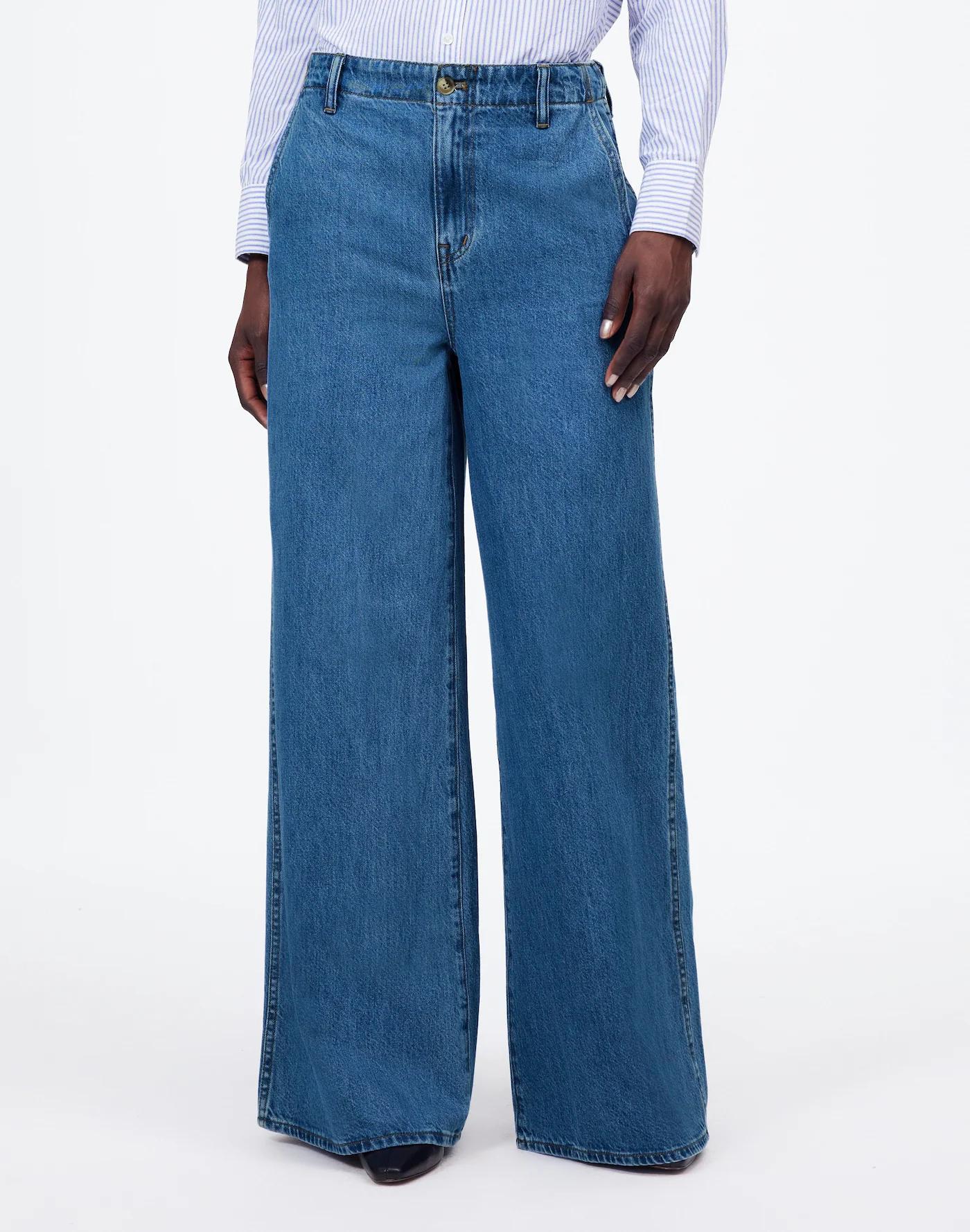 Wide Sweep Denim Trousers Product Image