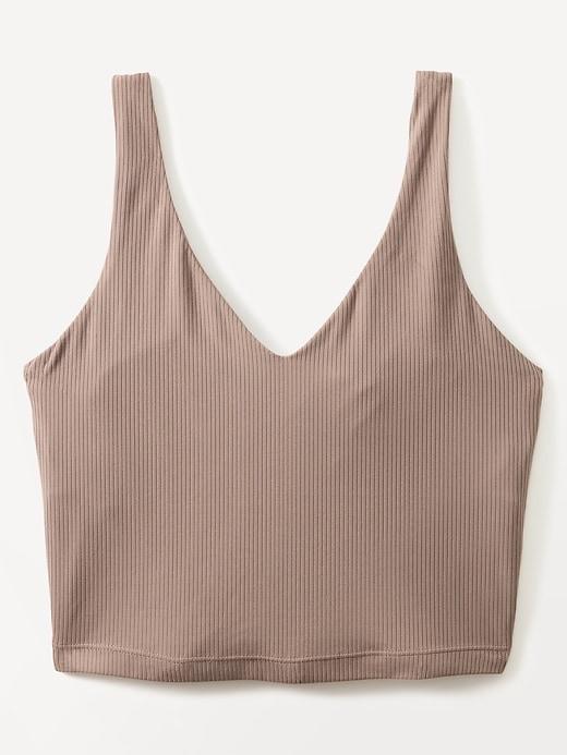 Transcend V Neck Rib Crop Bra A-C Product Image