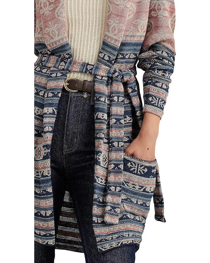 Long Sleeve Open Front Cardigan Fuzzy Space Dye Sweater Product Image