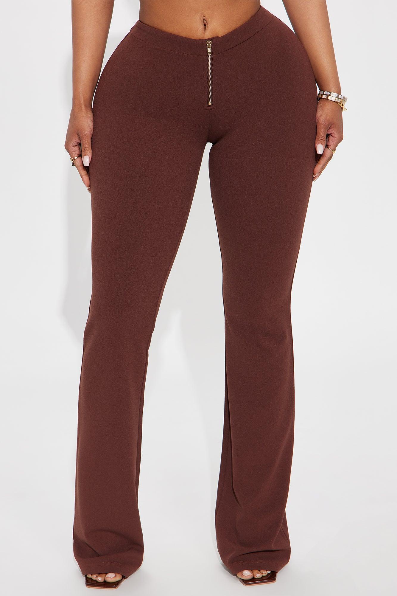 The Absolute Sweetest Low Rise Flare Pant - Brown Female Product Image