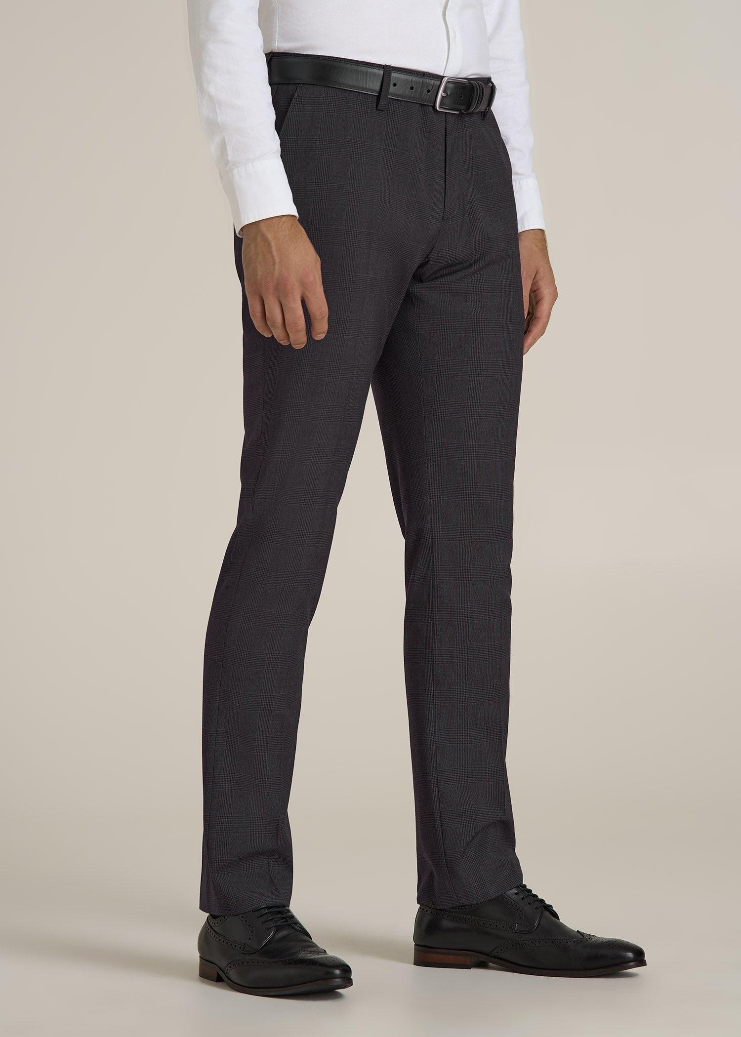 Suit Trousers for Tall Men in Charcoal Plaid Product Image