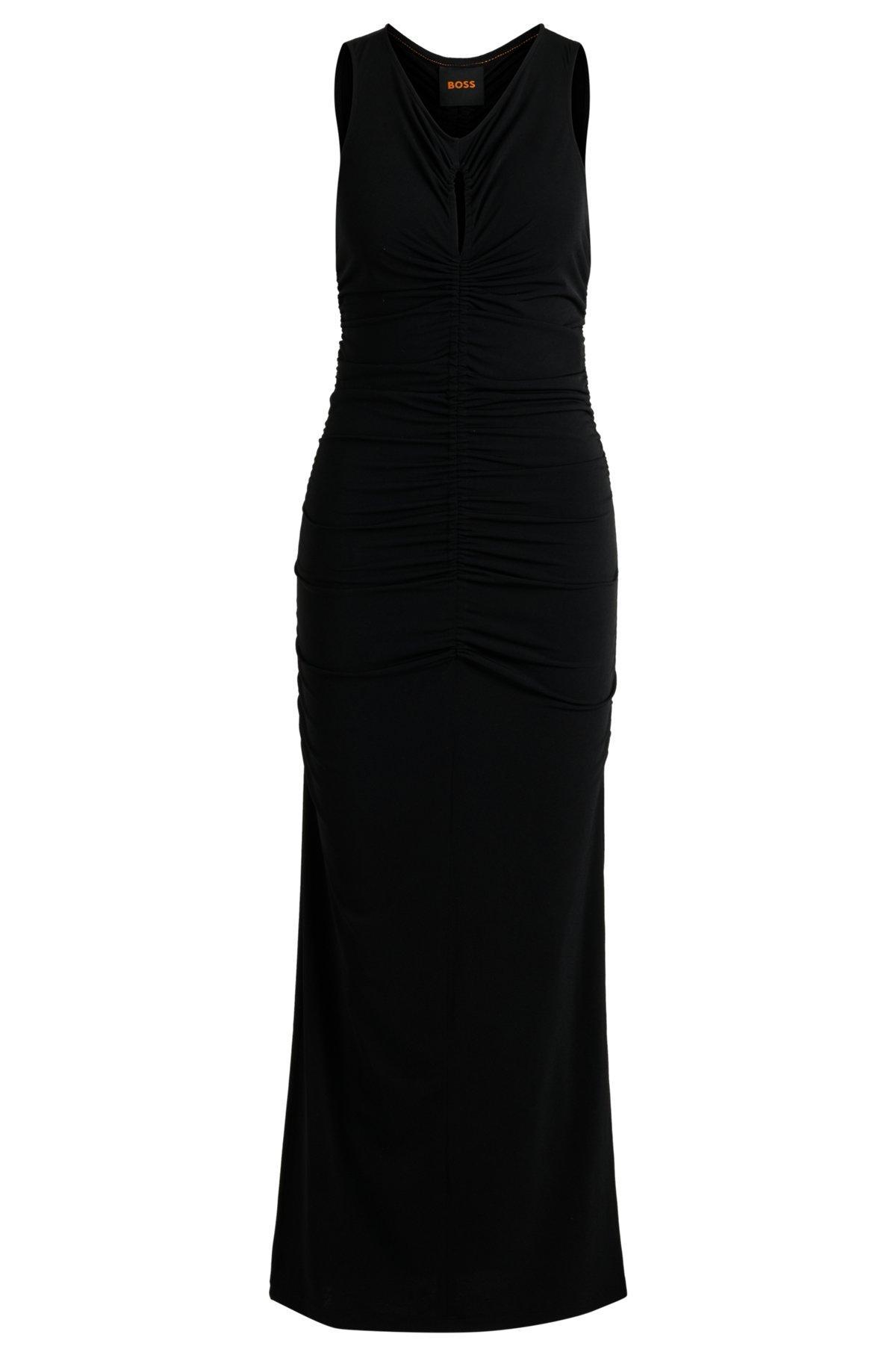 Jersey dress with gathering and cut-out detail Product Image