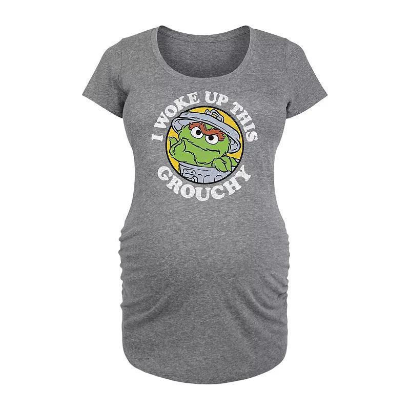 Maternity Sesame Street Woke Up This Grouchy Graphic Tee, Womens Blue Product Image