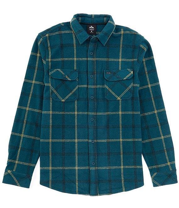 Rip Curl Long Sleeve Yarn-Dyed Checked Flannel Shirt Product Image