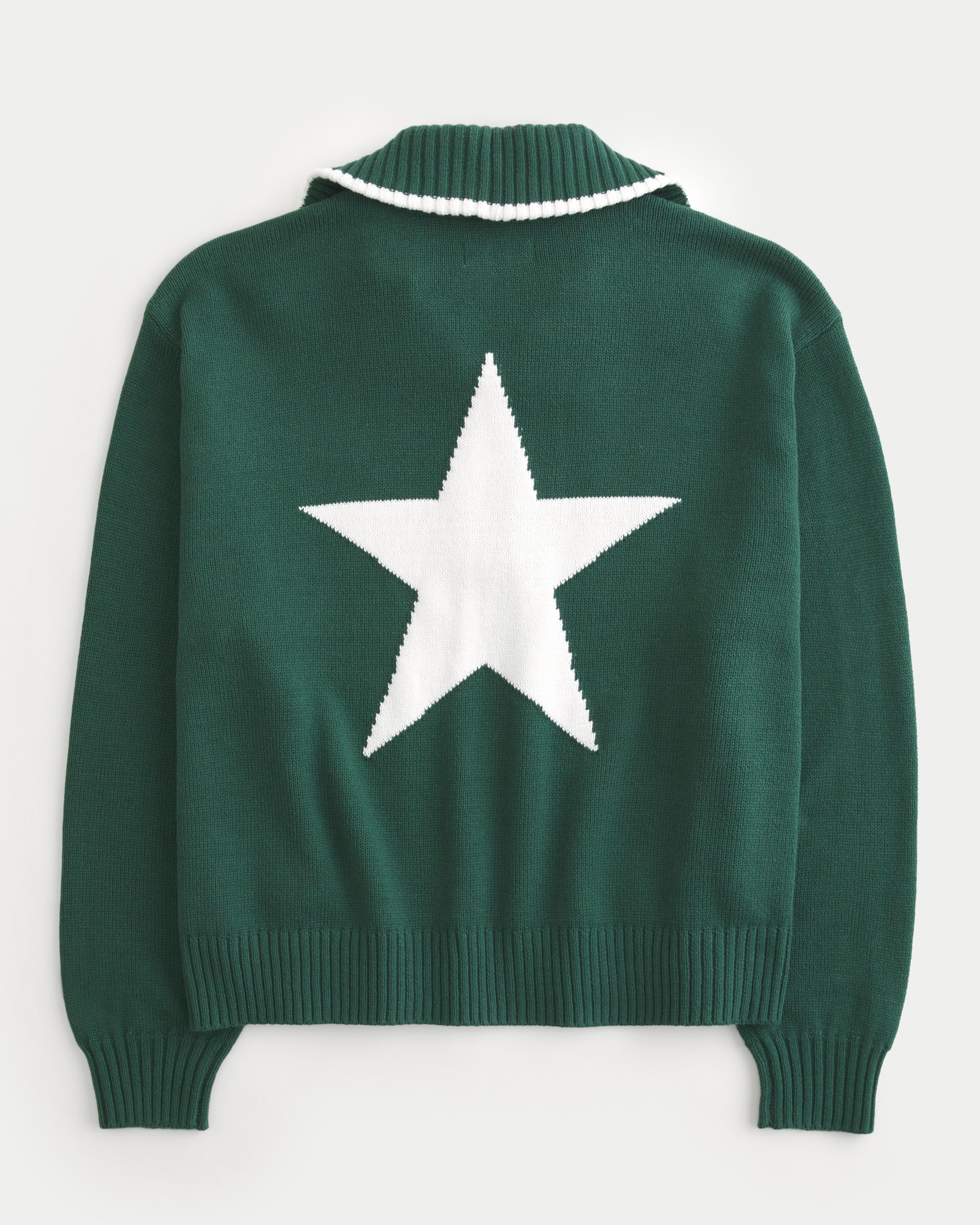 Oversized NYC Graphic Half-Zip Sweater Product Image