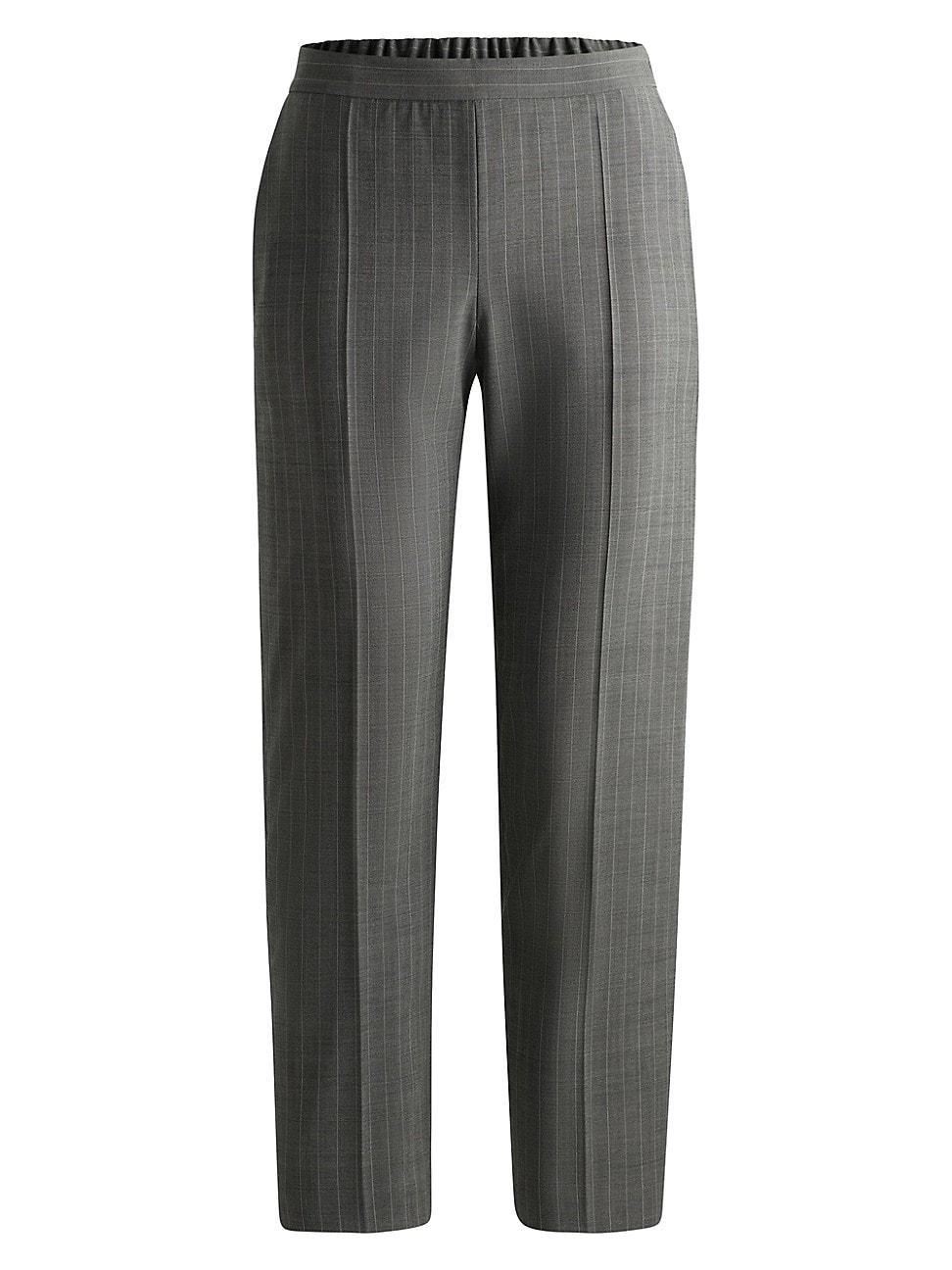 Womens Regular-Fit Trousers in Striped Wool Product Image