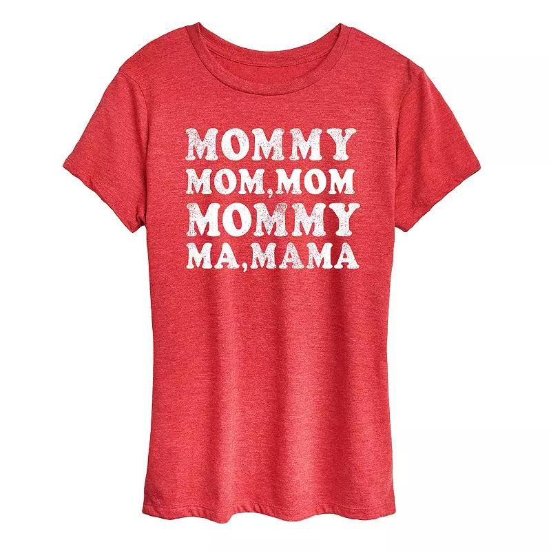 Women's Mom Repeat Graphic Tee, Size: XL, Grey Royal Blue Product Image