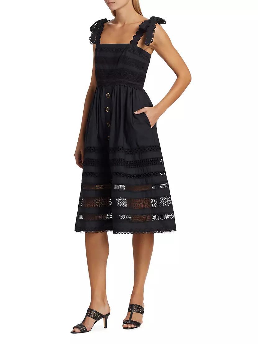 Nidhi Embroidered Stripe Midi-Dress Product Image