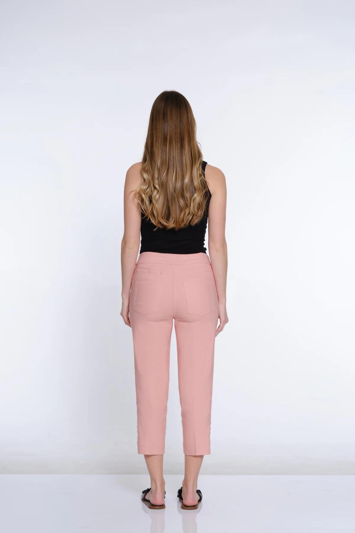 Twill Crop Pant with Zig-Zag Strap Hem Product Image