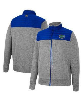 Men's Colosseum Charcoal/Green Oregon Ducks Putter Herringbone Full-Zip Jacket, Size: Medium Product Image