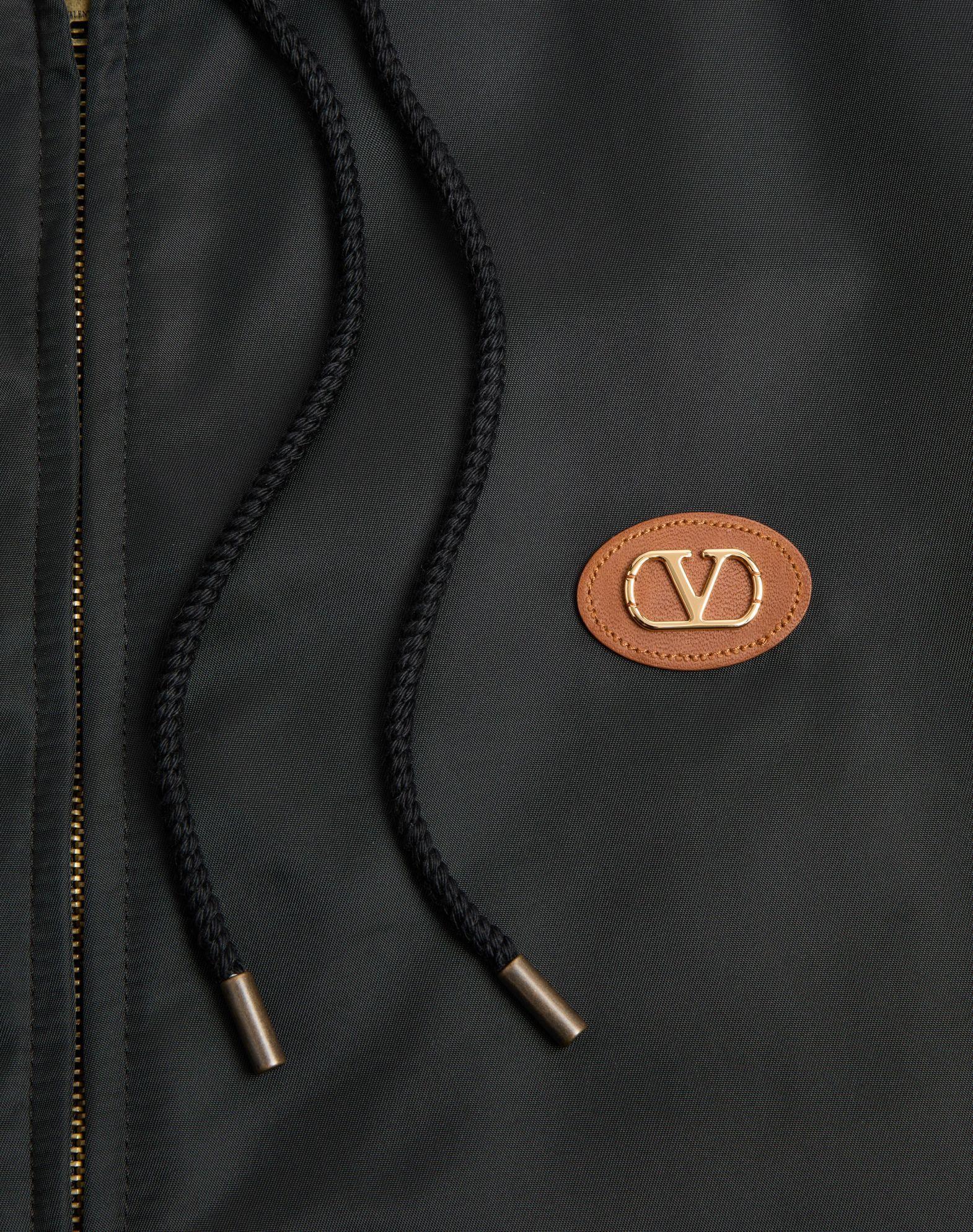 Nylon Hooded Windbreaker With Vlogo Patch Product Image