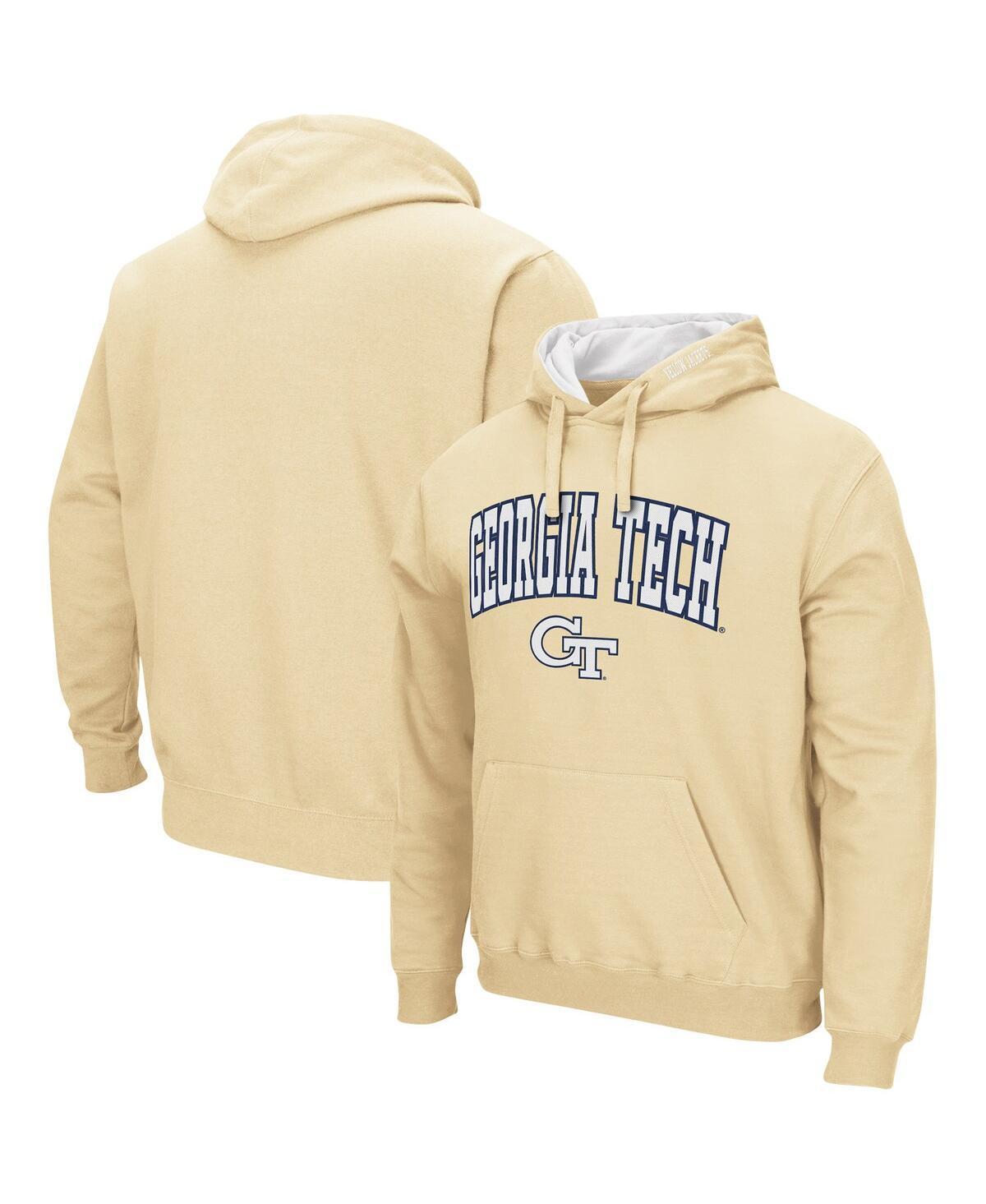 Mens Colosseum Georgia Tech Yellow Jackets Arch and Logo Pullover Hoodie Product Image