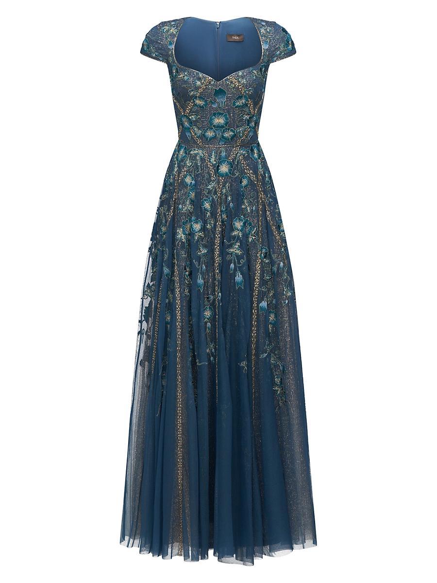 Womens Noelle Embroidered A-Line Gown Product Image