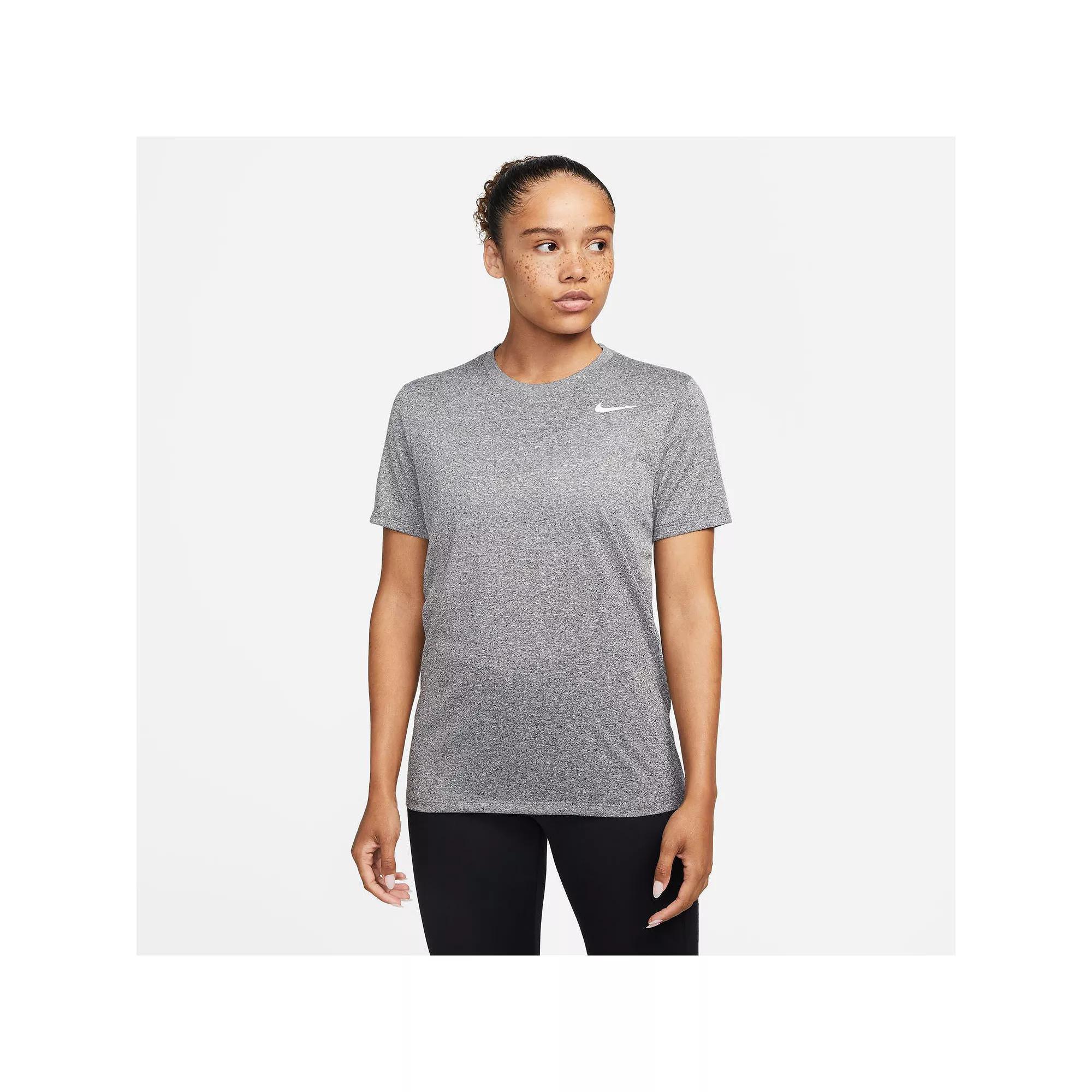 Women's Nike Dri-FIT Tee, Size: Large, Black Grey Product Image