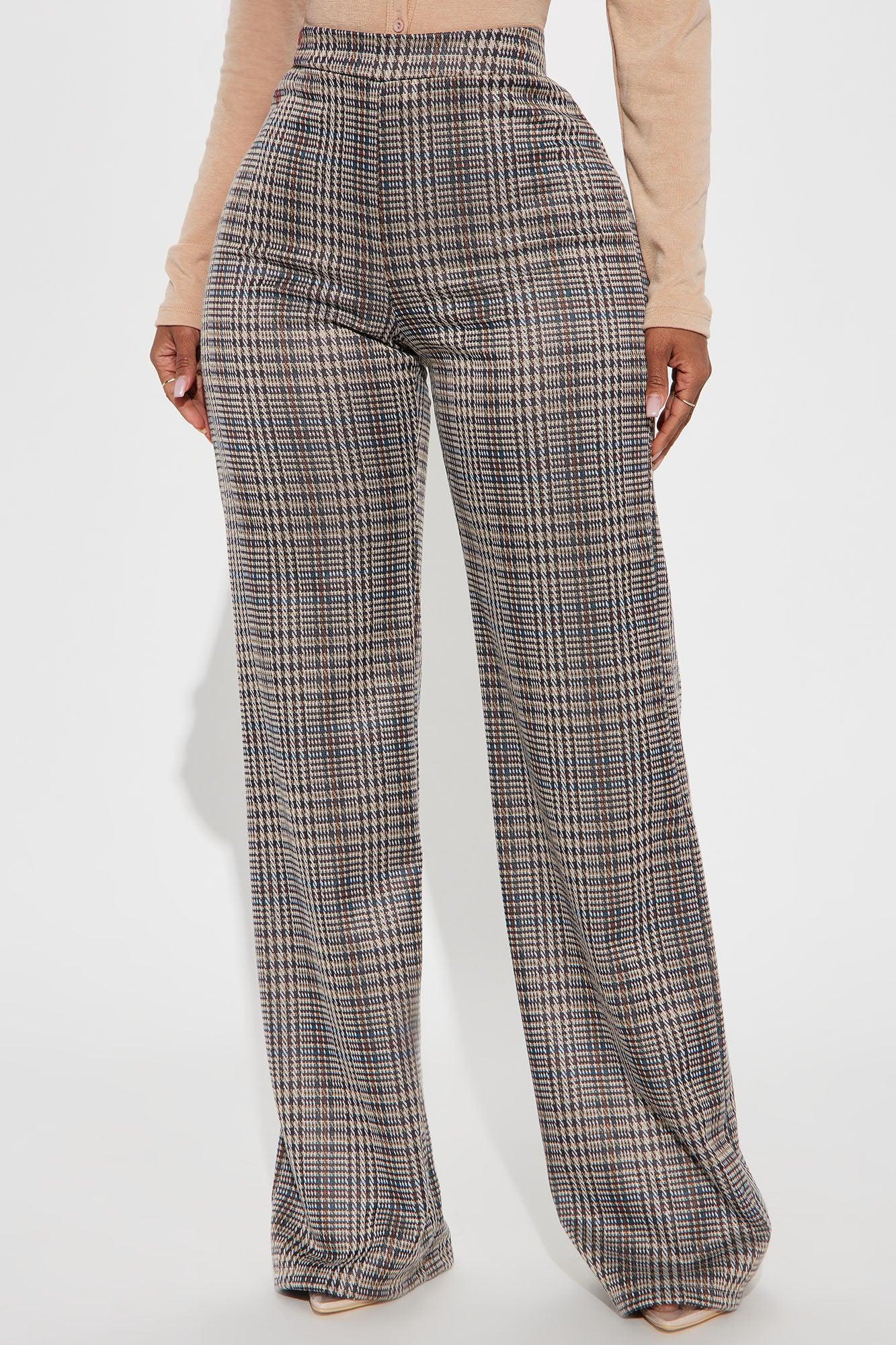 Itzel Houndstooth Trouser - Brown/combo Product Image