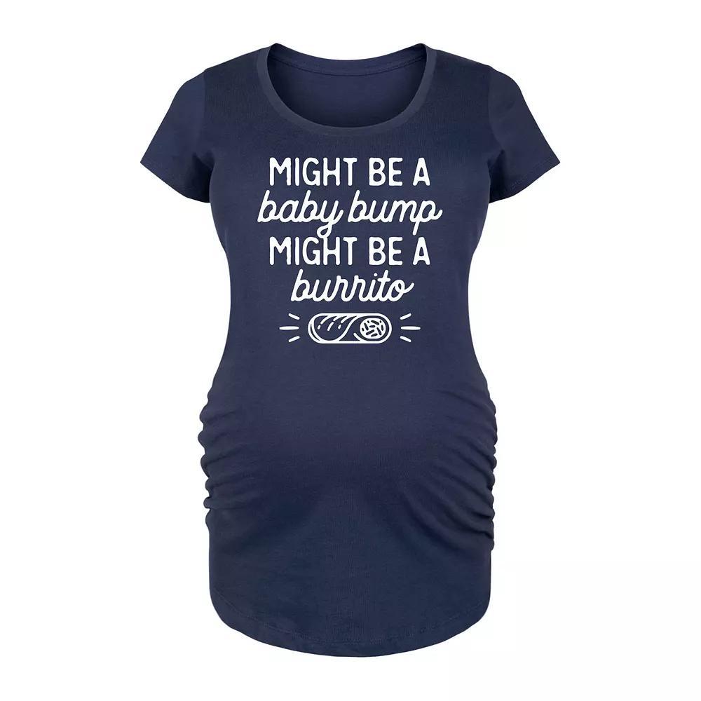 Maternity Might Be A Baby Bump Burrito Graphic Tee, Women's, Size: XL-Mat, Blue Product Image