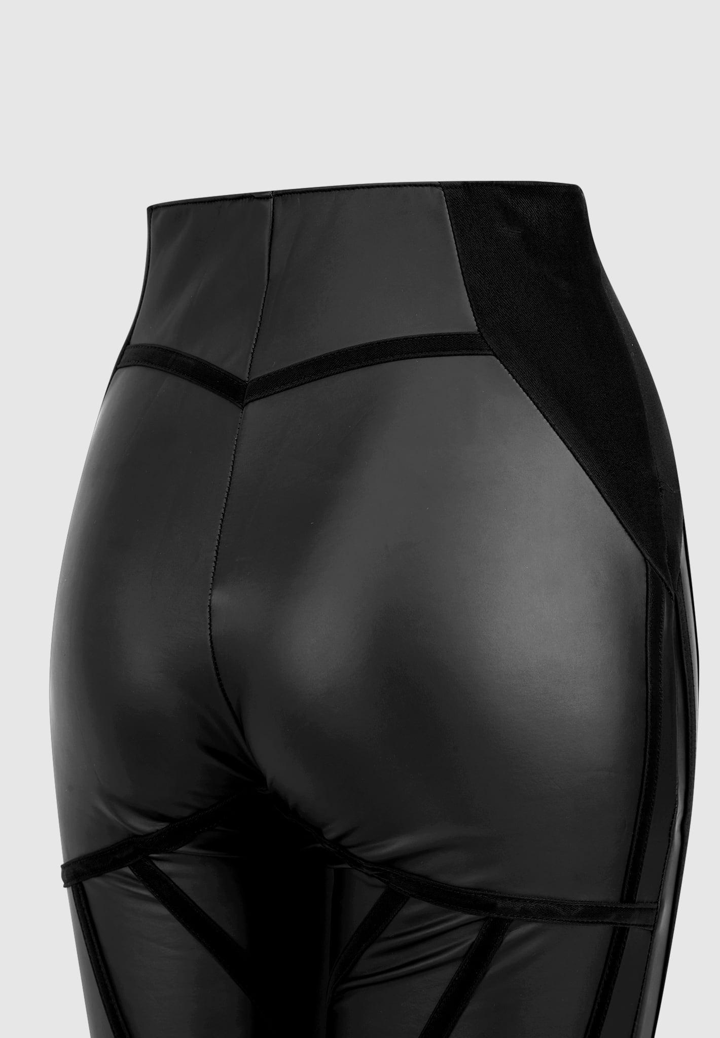 Matte Leather Contour Leggings - Black Female Product Image